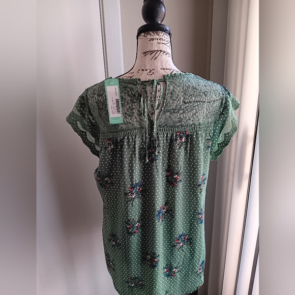 Daniel Rainn Green Floral Blouse - Picture 3 of 4